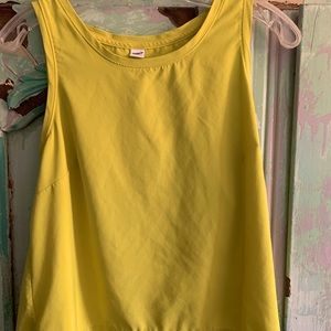 Bright yellow workout tank top